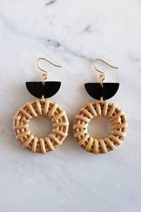 Pendientes de Aro de Ratán Tejido - Product Image 3