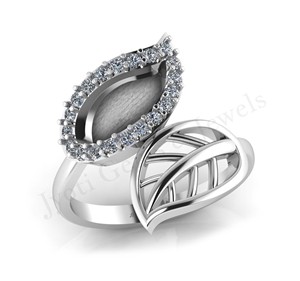 ชุดเครื่องประดับ CZ ลายใบไม้คู่ทำจากเรซินขี้เถ้าทำจากเรซินของขวัญแต่งงานแหวน925เงินสเตอร์ลิงแสนหวานสำหรับงานแต่งงาน - Product Image 1