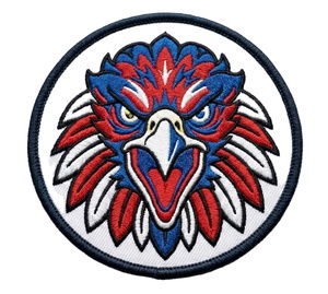 Patch brodé en fer personnalisé, motif étoile abstraite bleue stylisée, badge géométrique symétrique, vente en gros pour sacs et vêtements - Product Image 5