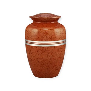 Decorative Blue and Silver Metal Keepsake Urn with <b>Textured</b> Center Band and Floral Etching Design - Product Image 2