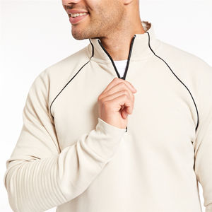 Sweat-shirt à fermeture éclair unisexe 1/4 quart personnalisé de haute qualité sweat-shirt à fermeture éclair en coton mélangé pour hommes - Product Image 6