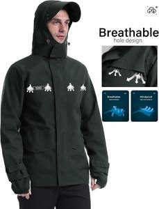 Veste imperméable d'hiver respirante en Gore-Tex avec fermeture éclair et coupe confortable pour la randonnée, le vélo et la course à pied - Product Image 3
