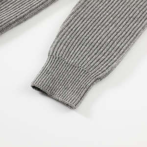 Nouveau style hommes pull à col roulé côtelé couleur unie chaud hiver pull tricoté - Product Image 5