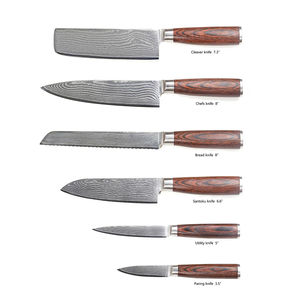 Cuchillo de Chef Damasco de 8 Pulgadas, Profesional, 67 Capas de Acero Súper Resistente, Ultra Afilado, con Mango de Madera de Olivo - Product Image 6