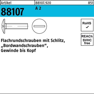<b>Flat</b> Head Slotted <b>Screw</b> R 88107 VG M8x60 A2-100 Pieces - Product Image 1