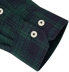 Men's <b>Oversized</b> Organic Cotton Plaid <b>Shirt</b> Custom Logo Design Eco-Friendly Sustainable Stretch <b>Flannel</b> Breathable Horn Button - Product Image 3