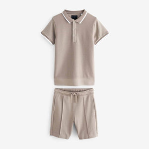 Nouveau 2025 approvisionnement d'usine grande taille hommes chemises shorts ensemble été séchage rapide à manches courtes hauts et shorts t-shirt ensembles - Product Image 5