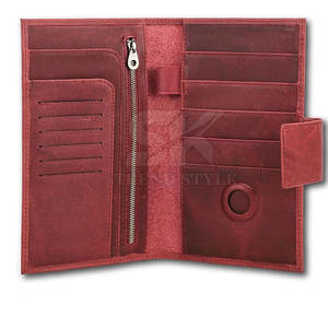 Portefeuilles de voyage fins personnalisés avec fermeture éclair en cuir véritable pour hommes - Product Image 5