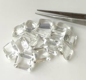 Natural Crystal <b>Clear</b> Quartz Octagon <b>Rose</b> Cut Flat Back Loose Gemstones 3x5mm-20x30mm Jewelry Making Wholesale Price - Product Image 2