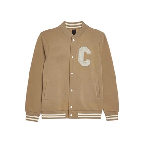 เสื้อแจ็กเก็ตผ้าขนแกะคุณภาพสูงของผู้ชายเสื้อแจ็กเก็ตเลตเทอร์แมนสำหรับฤดูหนาวแผ่นผ้ากำมะหยี่สำหรับผู้ผลิตขายส่งโดยตรง - Product Image 1