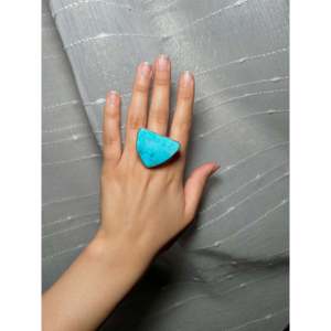 Bague Statement Faite à la Main Navajo en Turquoise Kingman et Argent Sterling, Taille 9, pour Usage Quotidien, avec Incrustation de Pierre Naturelle - Product Image 5