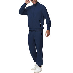 Survêtements pour hommes Logo personnalisé Entraînement athlétique Respirant Séchage rapide Gym Wear Jogger Ensembles avec poches zippées Survêtement pour hommes - Product Image 3