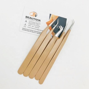 Herramienta de extensiones de pestañas de etiqueta privada personalizable profesional pinzas de acero inoxidable sostenibles punta puntiaguda de agarre fuerte - Product Image 5