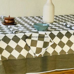 Mantel de Algodón Hecho a Mano en India, Hermoso Mantel de Algodón Estampado a Mano para Bodas, Mantel en Venta - Product Image 2