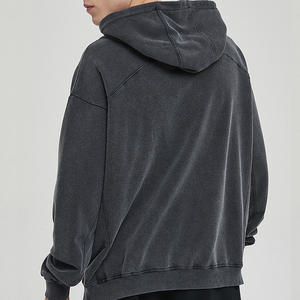 Sudadera con capucha personalizada para hombre, ajuste Regular, logotipo frontal, lavado ácido, desgastado, sol, 100% algodón, estilo Vintage de calle alta, rápido - Product Image 5