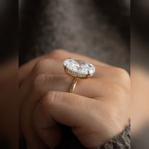 Oval Cut Engagement Ring Factory Direct 10K 14K 18K Gold Silver Platinum Plated <b>Stone</b> Bridal Wedding Jewelry Wholesale - Product Image 3