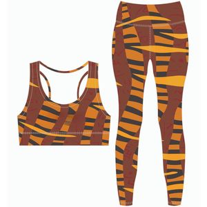 Ensemble de leggings et de soutien-gorge de sublimation pour femmes en gros, taille haute, yoga, vêtements de sport actifs, vente en gros - Product Image 1
