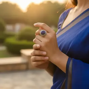 Anillo de Plata 925 para Mujer con Piedra Preciosa de Lapislázuli, Joyería Suelta - Product Image 1