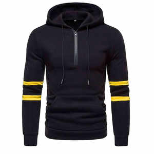 Sweat à capuche chaud pour homme, doublé en tricot, polaire épais, fermeture éclair, logo personnalisé, vêtements de sport d'hiver, streetwear tendance, élégant et confortable - Product Image 1