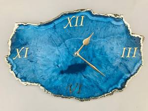 Horloge murale de style européen en pierre d'agate naturelle polie de haute qualité, faite à la main, taille personnalisée, best-seller pour la maison, l'hôtel, le restaurant - Product Image 3