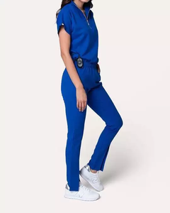 Conjunto médico de ajuste moderno para mujer, V elástico con cuello en uniforme de enfermera, ropa de trabajo para Hospital - Product Image 6