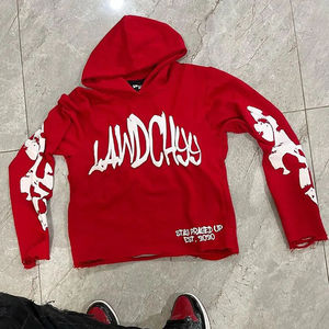 Sweats à capuche oversize unisexe en coton imprimé de logo en polaire lourde de haute qualité Oem noir pour hommes pour l'hiver - Product Image 1