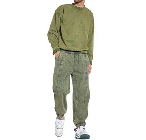 เสื้อสเวตเชิ้ตฮิปฮอปโอเวอร์ไซส์ขายส่งสำหรับผู้ชาย สไตล์วินเทจ ลุคทำเก่า ล้างสีแบบแอซิดวอช - Product Image 6