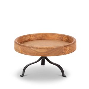 Support à gâteau en bois naturel de style royal, design haut de gamme, support à gâteau à un étage pour les fêtes d'hôtel, décoration de table - Product Image 5