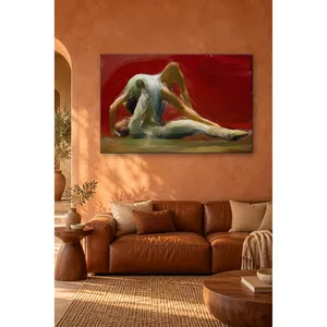 Impression sur toile Fida Stretching Ballerina sur fond rouge - Product Image 4