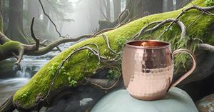 Taza de mula de Moscú de 24 onzas extra grande de cobre puro con atractivo acabado martillado y mango de cobre de diseño sólido - Product Image 6