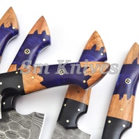 Couteau de cuisine multifonctionnel en acier Damas de qualité supérieure, qualité industrielle, vente en gros OEM, prix bas, manche en bois, pointe tombante 2,5 mm