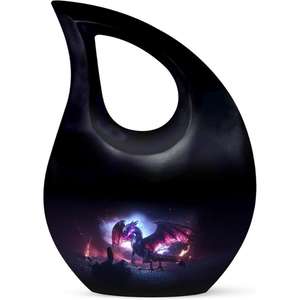 Grande urne de crémation en forme de larme avec petit coeur pour adultes et animaux de compagnie funéraire commémoratif cendres souvenir urnes de crémation en aluminium décoration - Product Image 4