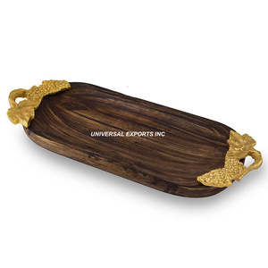 Natural Wooden Serving Tray Latest Arrival Handmade <b>Chocolate</b> Platter Customized Size New Wooden Serving Tray - Product Image 5