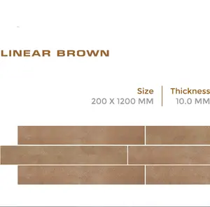 Azulejos de madeira de porcelana em 200x1200mm em Modelo "Linear Brown" em Acabamento de madeira da Novac Ceramic India para Pisos de Escritório