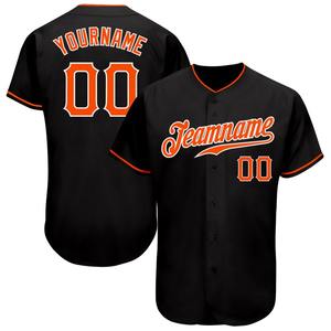 Camiseta de béisbol auténtica, ropa de equipo personalizada, negra, naranja y blanca, superventas - Product Image 5
