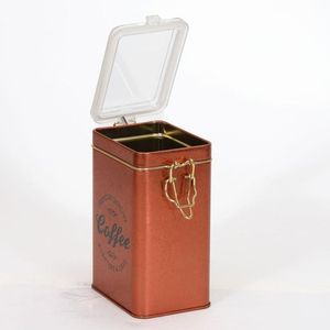 Boîte en métal rectangulaire en cuivre 75x100x150mm avec fermoir en fil de fer 1L et fond élégant avec couvercle transparent - Product Image 4