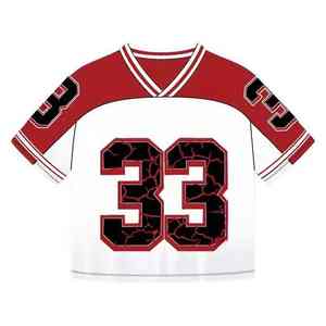 เสื้อฟุตบอลพิมพ์ลายวินเทจคลาสสิคเรโทร คอวี คุณภาพสูง ผ้าตาข่ายระบายอากาศ แขนครึ่งตัว แบบยูนิเซ็กซ์ - Product Image 2