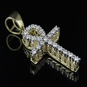 Haute qualité luxe hommes bijoux jésus chrétien pendentif 925 argent Sterling Moissanite diamant croix pendentif - Product Image 1