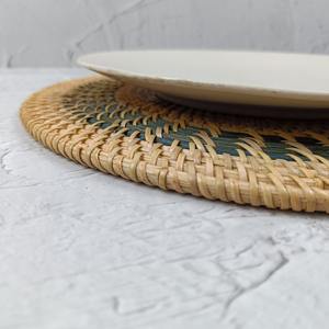Set de table en rotin de style bohème écologique, tissé à la main, motif radial, forme ronde personnalisable, épaisseur fine, utilisation à domicile et pour les événements - Product Image 2