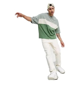 เสื้อยืดคอกลมคอตตอน100% สำหรับผู้ชายปกหนาทรงหลวมพิมพ์ลายตามสั่ง - Product Image 1