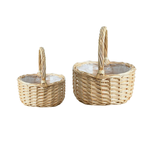 Cesta de flores de ratán duradera hecha a mano en Vietnam, tamaños personalizados para bodas y eventos especiales, cesta de picnic - Product Image 1