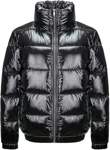 Vestes en duvet à col haut oversize pour hommes Blouson de bombardier d'hiver Veste de ski en plein air imperméable avec poche zippée Expédition DDP - Product Image 3