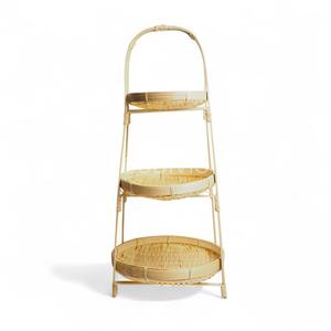 Cesta o bandeja de bambú al por mayor, bandeja de bambú tejida para almacenamiento de frutas, exhibición rústica para mesa de granja - Product Image 2