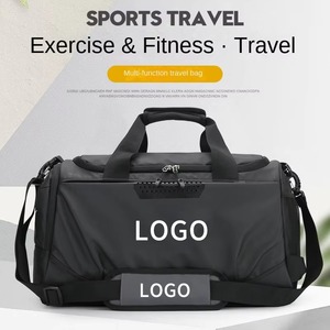 Custom Logo Canvas Workout Tote Gym Sports Travel Duffel Bag Shoes Compartment Dry <b>Wet</b> Separation Fitness Yoga Bags - Product Image 6