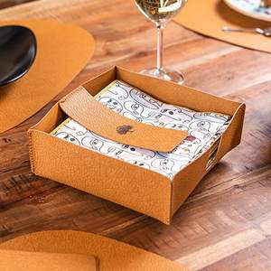 Porte-serviettes en cuir souple rectangulaire uni de luxe avec couvercle pour hôtel Ferme Meilleure qualité - Product Image 1