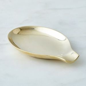 Bandeja Leafara Pampa Bay Bandeja de porcelana chapada en titanio Tono dorado mate Bandeja decorativa artesanal de metal diferente - Product Image 6