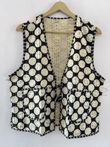 Handmade Block Print Kantha Waistcoat Jacket , Unisex Long Vest Gilets - Product Image 6