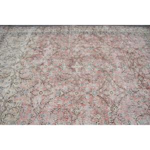 Vintage Turkish Rug, 7.1x10.2 ft Oversize Rug, <b>Pink</b> Gray Solid Rug - Product Image 4