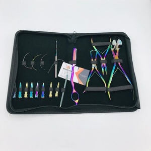 Herramientas de extensión de cabello de acero sostenible de alta calidad incluye tijeras C agujas Arco Iris Multi-Plasma Micro anillo alicates al por mayor - Product Image 2