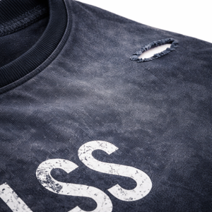 Camiseta Oversize Personalizada con Efecto Desgastado para Hombre, Estilo Urbano, Manga Corta de Algodón con Rayas Estampadas, Moda Casual - Product Image 6